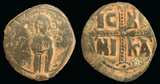 Byzantine Era Follis with Jesus Christ, c. 1034-1041 AD Byzantine Era Follis with Jesus Christ, c. 1034-1041 AD